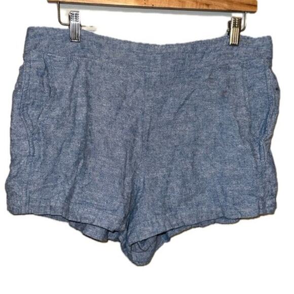 Gap Women's Linen Blend Shorts - Blue, Size L - Picture 1 of 4